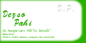 dezso pahi business card